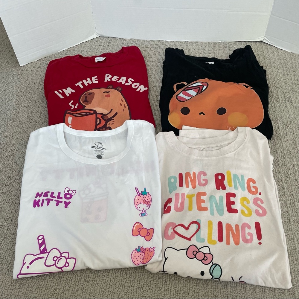 Women’s hello kitty and cute animal tops bundle
